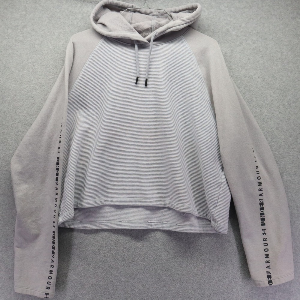 Under Armour Hoodie Womens Large Threadborne Cropped Sweatshirt Long Sleeve‎